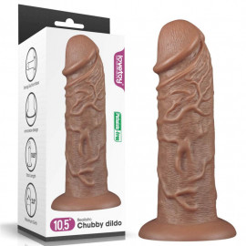 LoveToy Realistic Chubby Dildo 10.5" Brown