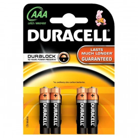 Battery Alkaline Duracell AAA 4 pack